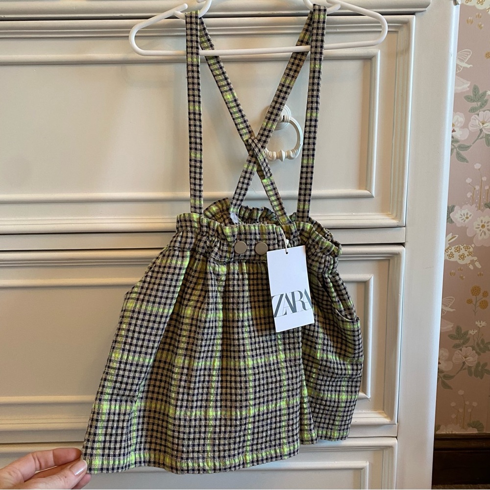 Zara Todder Plaid Suspender Skirt